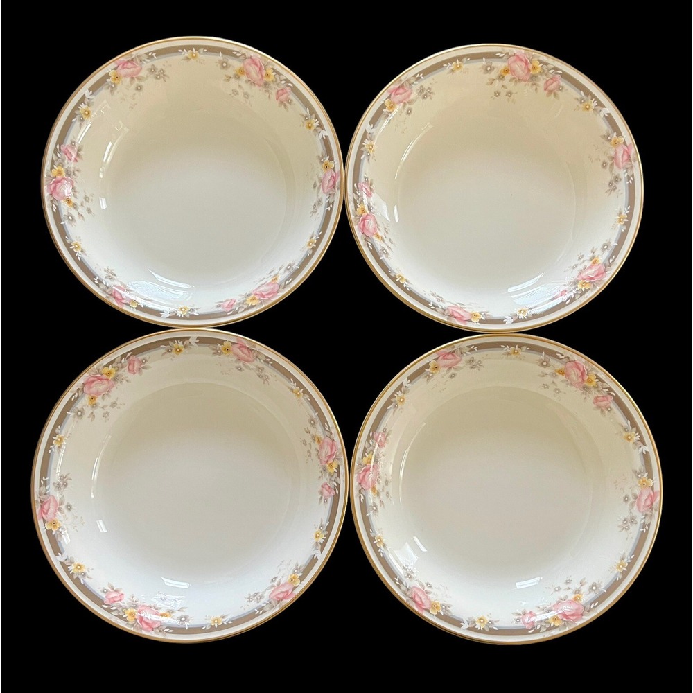 Set Of 4 Vintage Mikasa Narumi Rosette A9202 Fruit/Dessert Bowl 6-1/8" Excellent